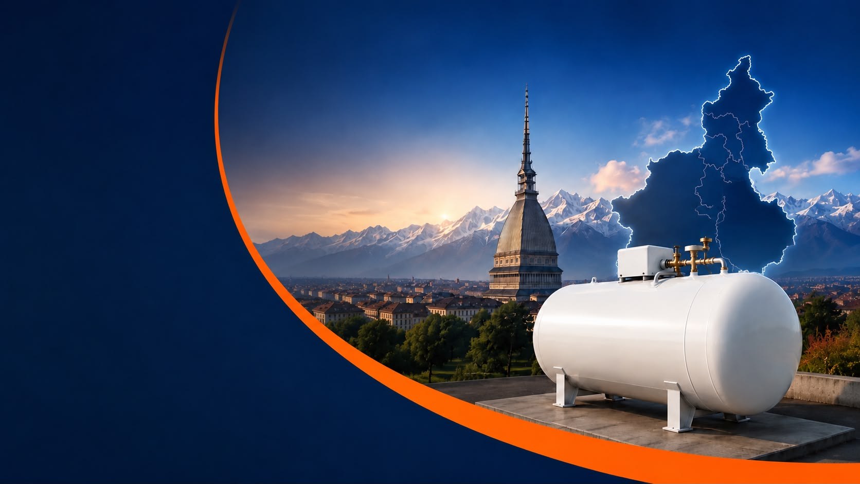 Il tuo consulente GPL in Piemonte, tra la Mole, le montagne e un serbatoio